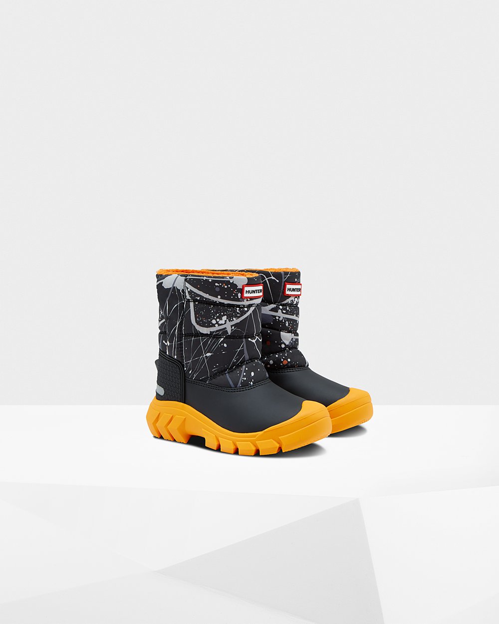 Hunter Original Little Insulated Snow Boots - Online Sale Kids Grey Black - HTBMYV139